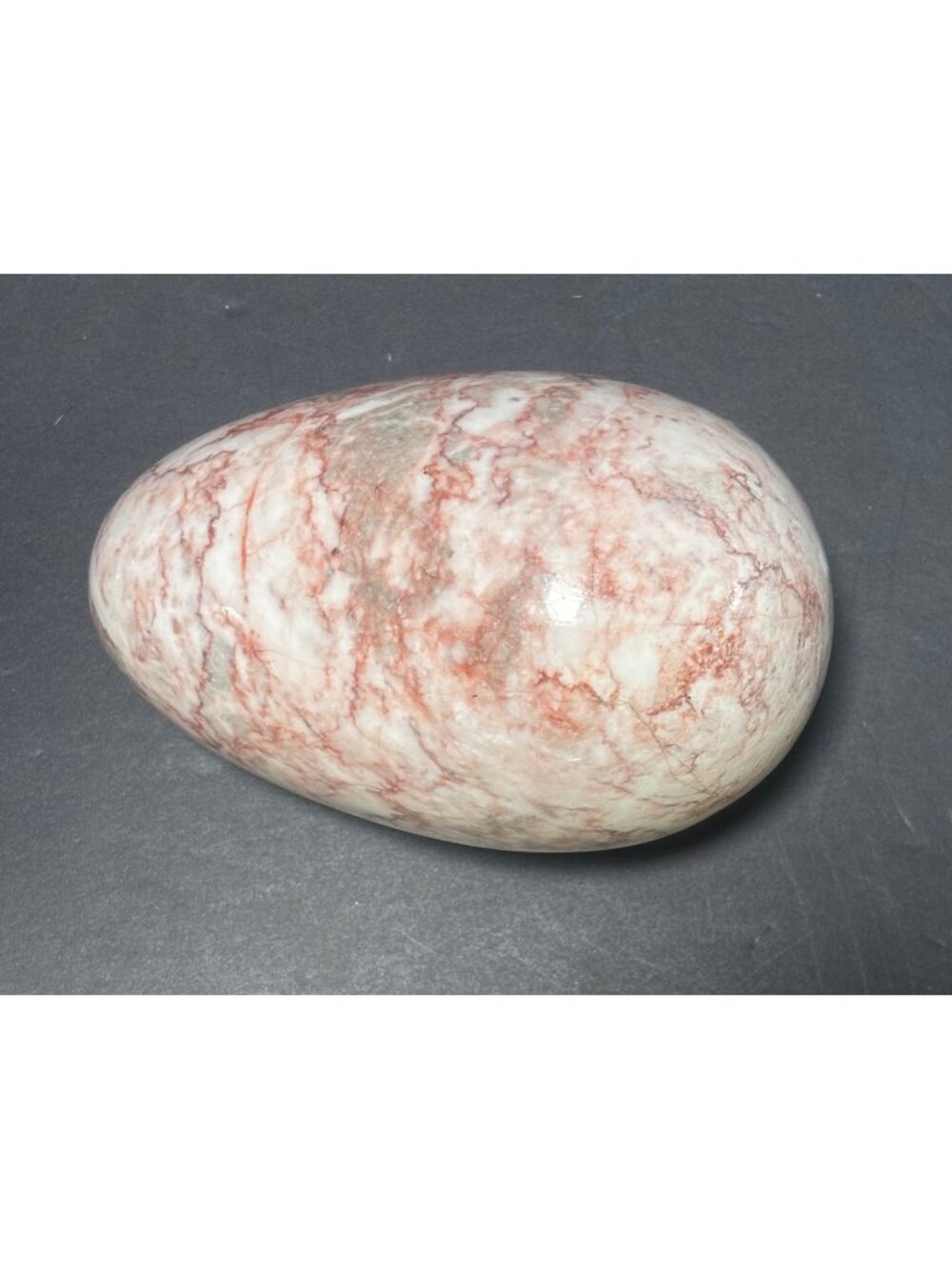 Polished Red Vein Jasper Stone Egg  Natural Mineral Display Piece Vintage 90s